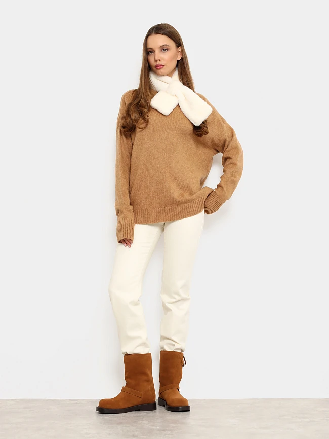 Полусапоги женские зимние, цвет рыжий, натуральный спилок 1731180M | 8