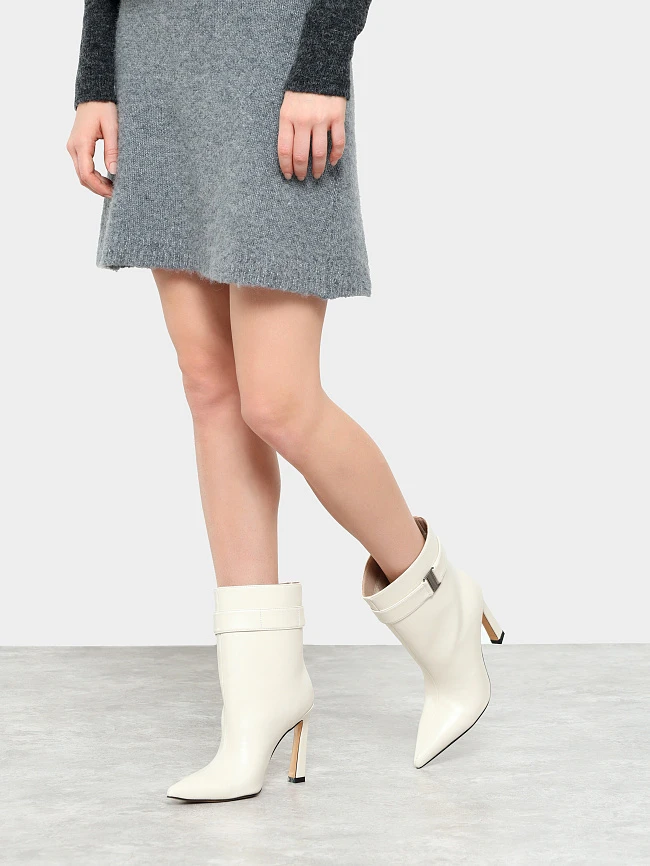 Полусапоги женские всесезонные, цвет молочный, натуральная кожа 6550455 | 7