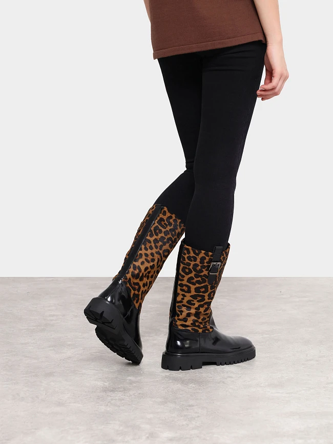 Сапоги женские демисезонные, цвет черный, натуральная масляная кожа/натуральный мех (пони) 1820966 | 8