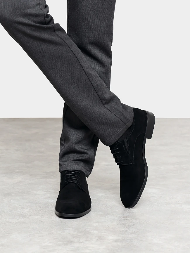 Полуботинки мужские всесезонные, цвет черный, натуральный велюр M1022945 | 9