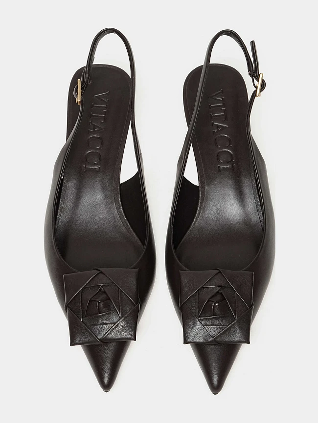 Туфли женские летние, цвет мокко, натуральная кожа 944370 | 6