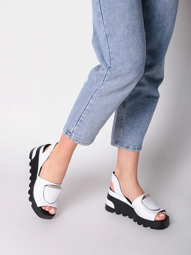 Босоножки 136095 женские цвет белый, натуральная кожа 136095          | 8