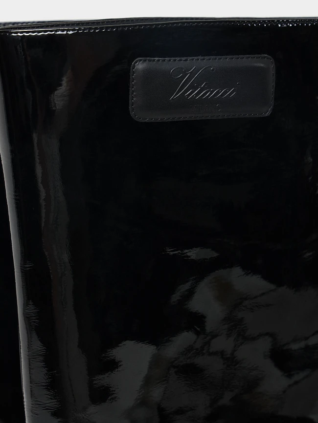 Сапоги женские демисезонные, цвет черный, натуральная лаковая кожа 1730213P | 7