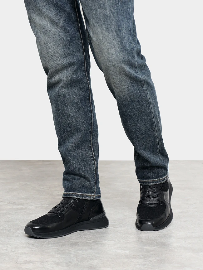 Кроссовки мужские демисезонные, цвет черный, натуральная кожа/шерсть M254222 | 7