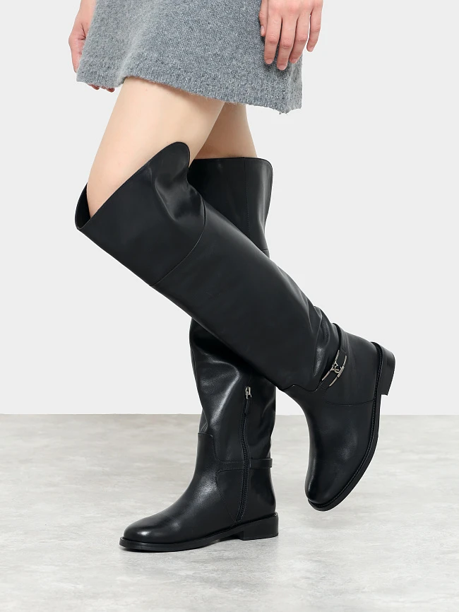 Ботфорты женские зимние, цвет черный, натуральная кожа 1494633M | 9
