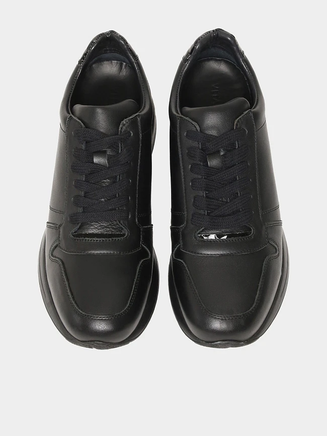 Кроссовки мужские демисезонные, цвет черный, натуральная кожа M969001 | 5