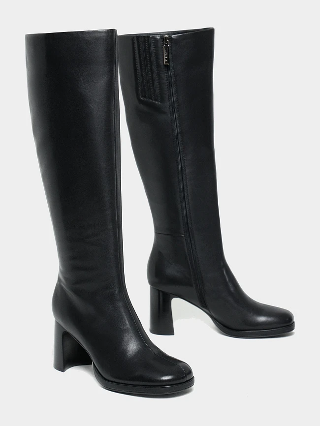 Сапоги женские демисезонные, цвет черный, натуральная кожа 944274 | 3