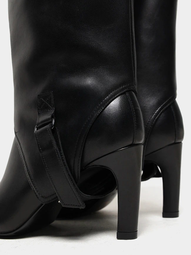 Сапоги женские демисезонные, цвет черный, натуральная кожа 1731100 | 6