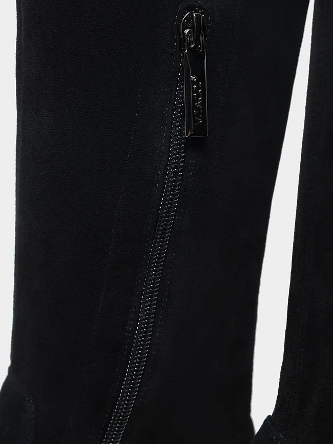 Ботфорты женские демисезонные, цвет черный, текстиль/натуральный велюр 1847372 | 6