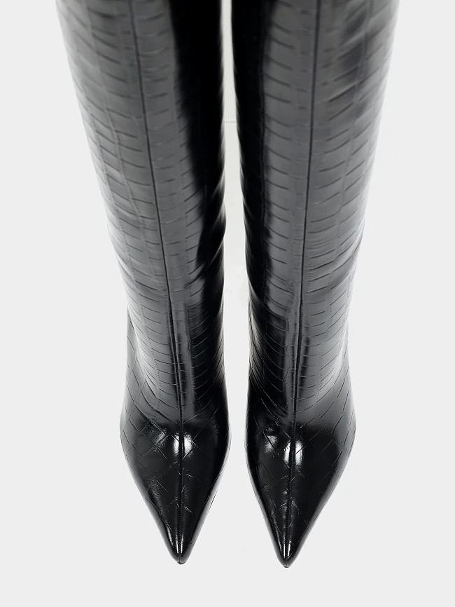 Сапоги женские демисезонные, цвет черный, натуральная кожа 6550374 | 5