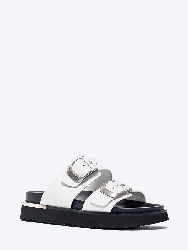 Сабо женские летние, цвет белый, натуральная кожа 641956 | 1