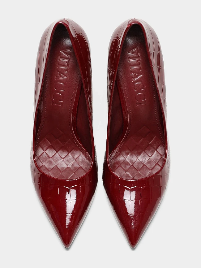 Туфли женские всесезонные, цвет бордовый, натуральная лаковая кожа 497098 | 5