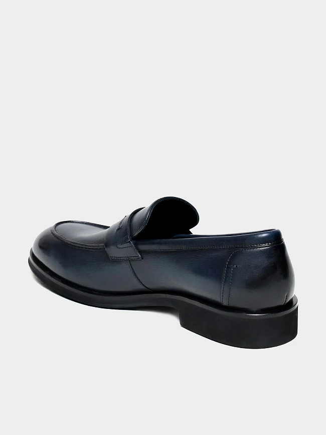 Лоферы мужские всесезонные, цвет синий, натуральная кожа M1023148 | 3