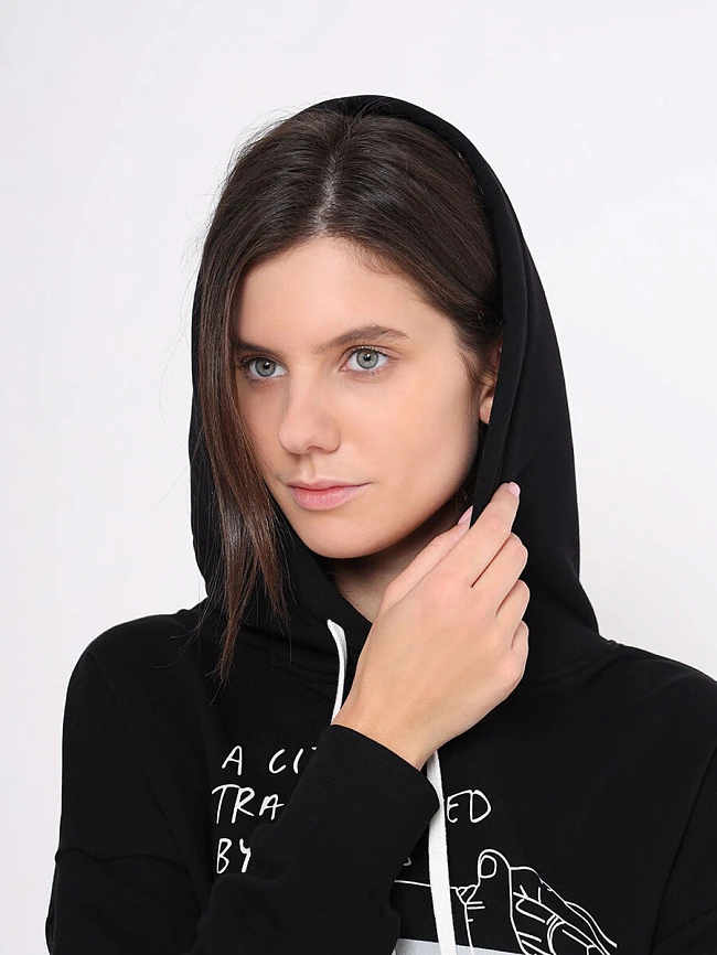 Свитшот с капюшоном женские осень-зима EF12-0048-01 | 7