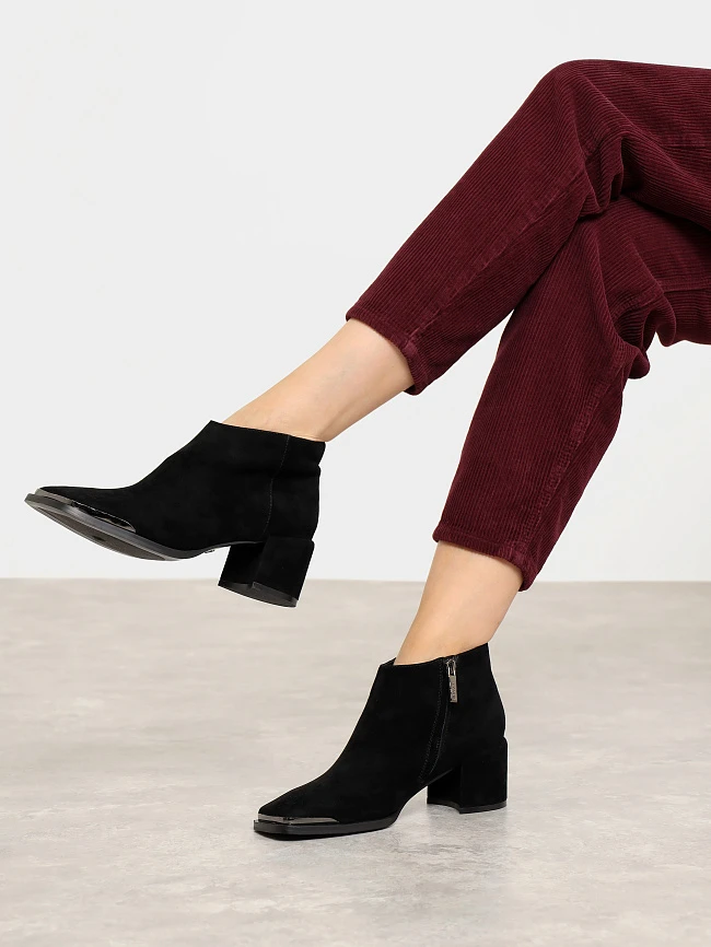Ботильоны женские всесезонные, цвет черный, натуральный велюр 642275 | 7