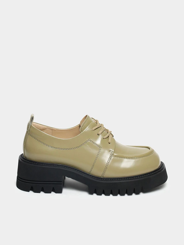 Полуботинки женские всесезонные, цвет хаки, натуральная кожа 1820163 | 1