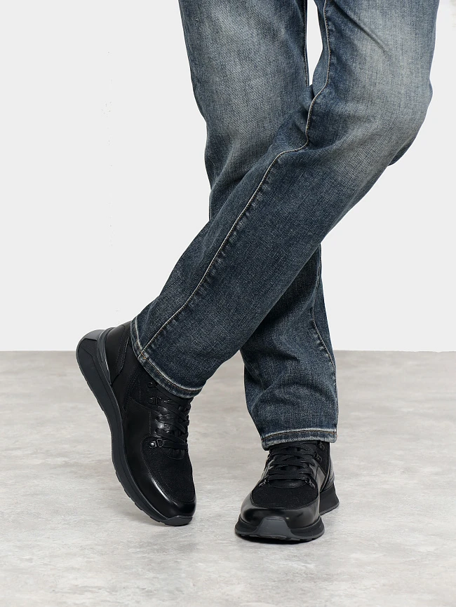 Кроссовки мужские демисезонные, цвет черный, натуральная кожа/шерсть M254222 | 9