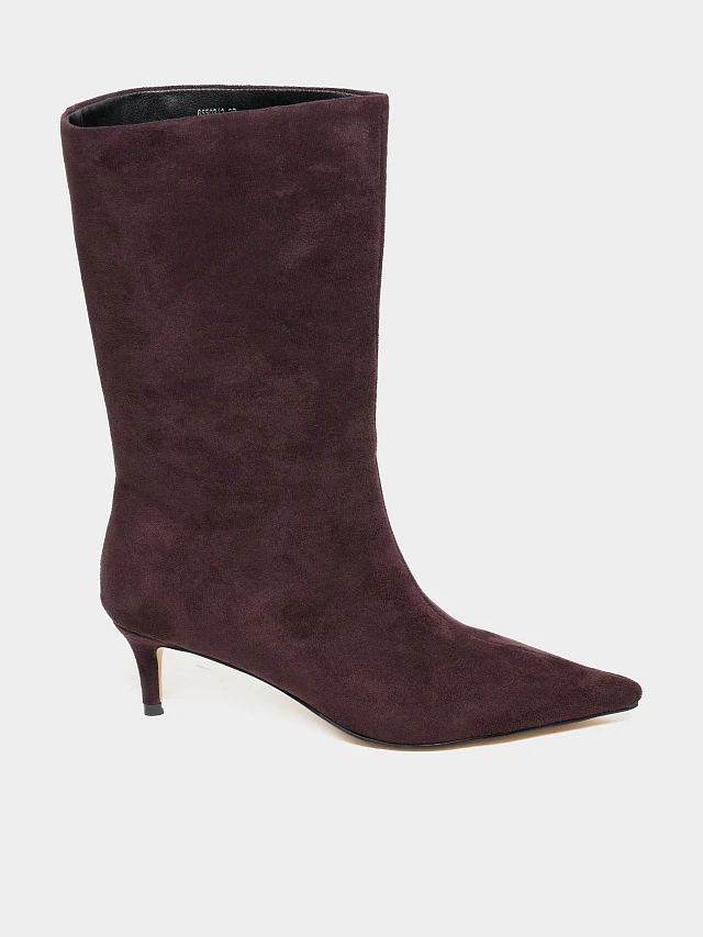 Полусапоги женские демисезонные, цвет бордовый, искусственный велюр 6550313 | 1