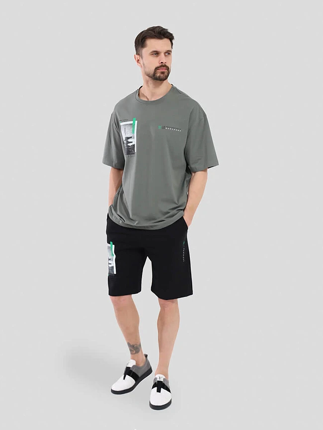 Комплект спортивный (футболка+шорты) мужские всесезонные TOM85165-18 | 2