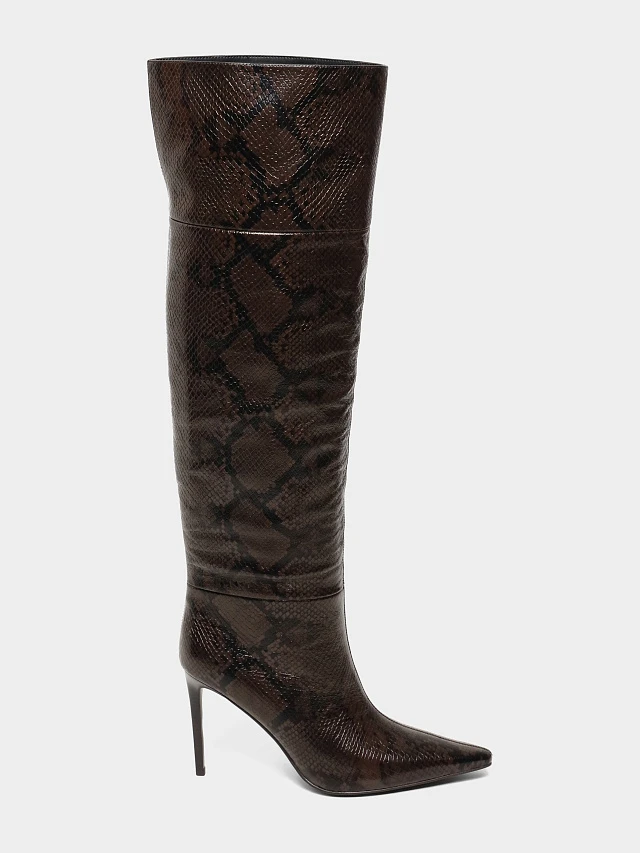 Сапоги женские демисезонные, цвет коричневый, натуральная кожа 1494664 | 1