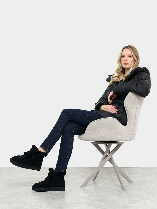 Ботинки женские зимние, цвет черный, натуральный спилок 7210445M | 11