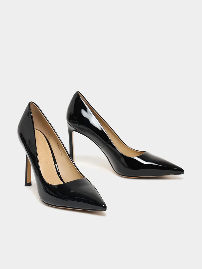 Туфли женские всесезонные, цвет черный, натуральная лаковая кожа 495978P | 3