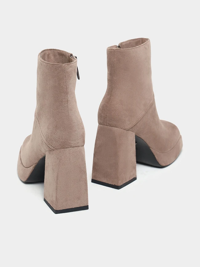 Ботильоны женские демисезонные, цвет серый, искусственный велюр 1399227 | 3