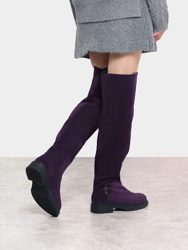 Ботфорты женские зимние, цвет бордовый, натуральный спилок 1730218M | 9