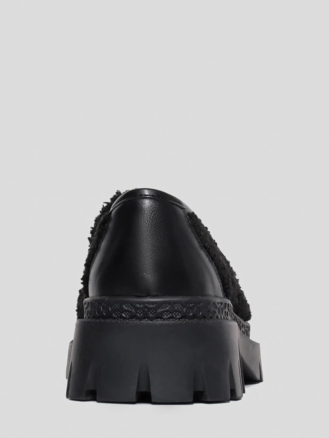 Лоферы женские всесезонные, цвет черный, текстиль/искусственная кожа 1847606 | 5