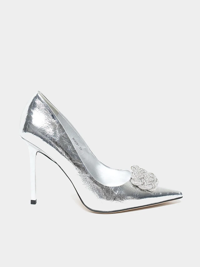 Туфли женские всесезонные, цвет серебряный, натуральный наплак 944091 | 1