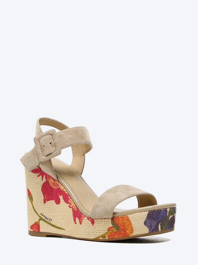 Босоножки женские летние, цвет бежевый, натуральный велюр 1852587 | 1