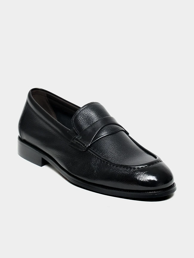 Лоферы мужские летние, цвет черный, натуральная кожа M262231 | 2