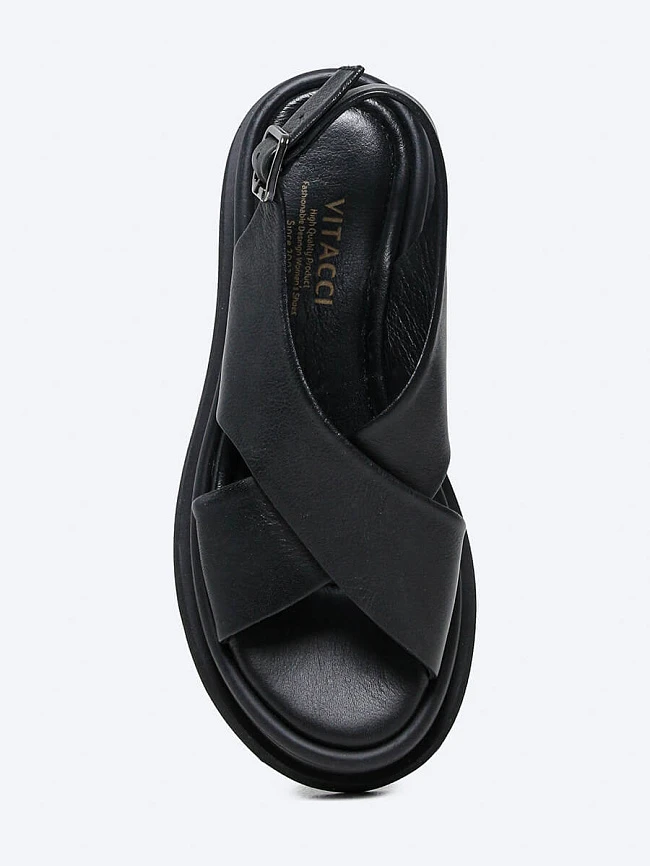 Сандалии женские летние, цвет черный, натуральная кожа 136752 | 4