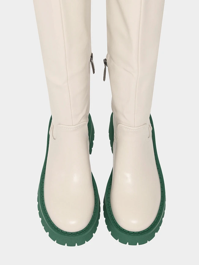 Сапоги женские демисезонные, цвет молочный, искусственная кожа 1847544 | 5