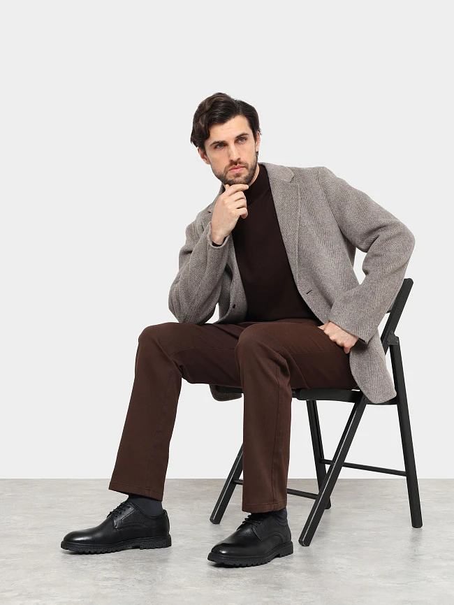 Полуботинки мужские демисезонные, цвет черный, натуральная кожа M24VC080 | 11