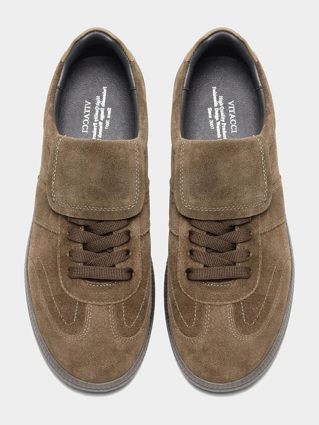 Кеды женские демисезонные, цвет хаки, натуральный спилок 1013720 | 5