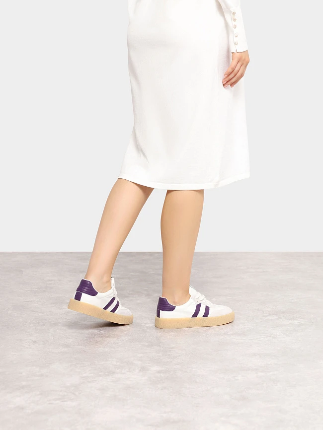 Кеды женские демисезонные, цвет молочный, текстиль/натуральный спилок 3630212 | 8