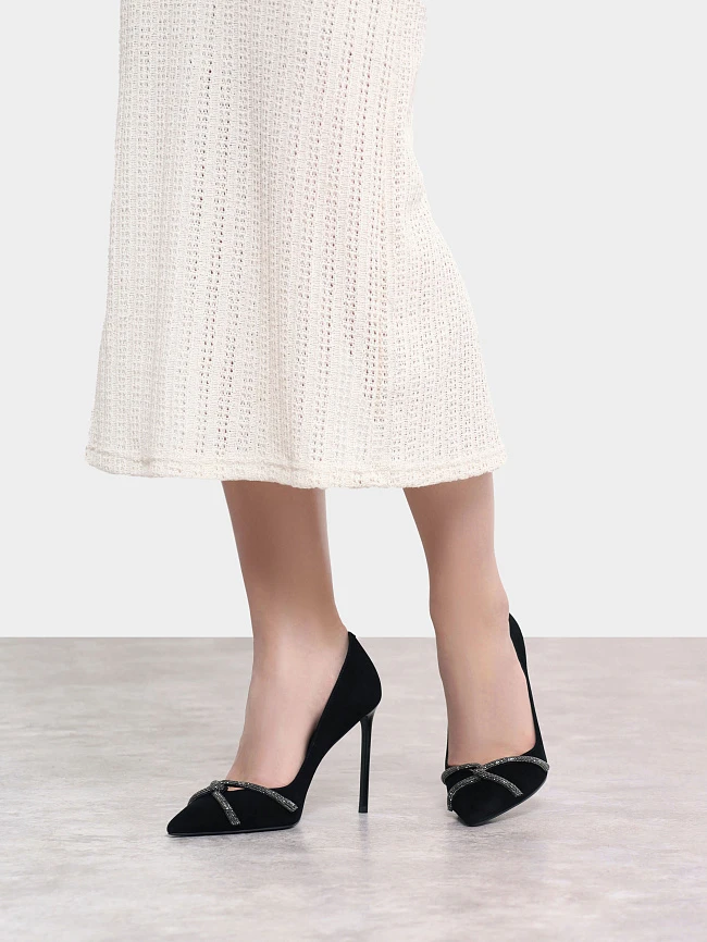 Туфли женские всесезонные, цвет черный, натуральный велюр 1492372P | 8