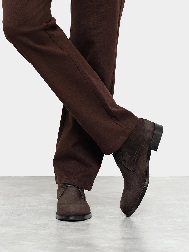 Ботинки мужские демисезонные, цвет коричневый, натуральный велюр M1023030 | 9