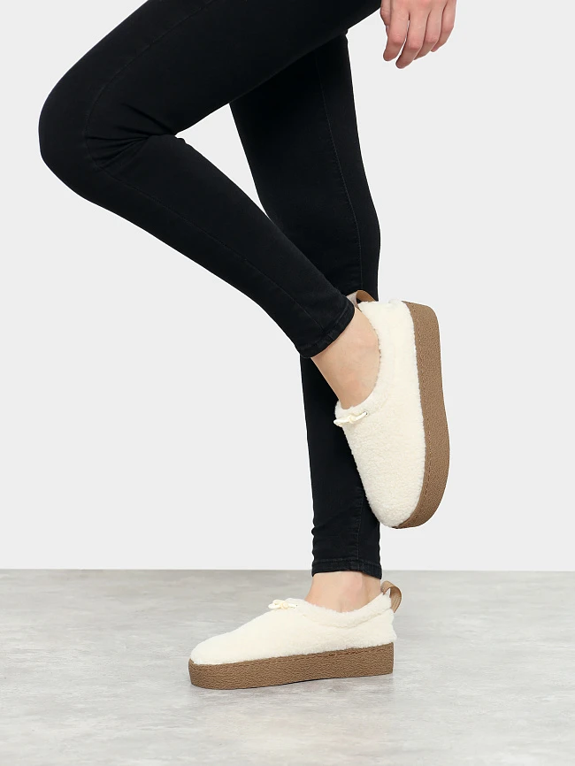 Полуботинки женские зимние, цвет молочный, искусственный мех 7210363M | 9