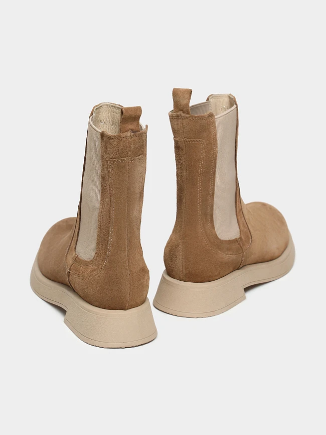 Ботинки женские демисезонные, цвет коричневый, натуральный спилок 136560 | 4