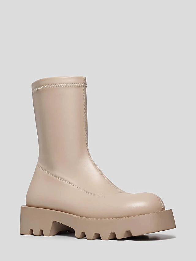 Полусапоги 1846211 женские цвет бежевый, искусственная кожа 1846211         | 1