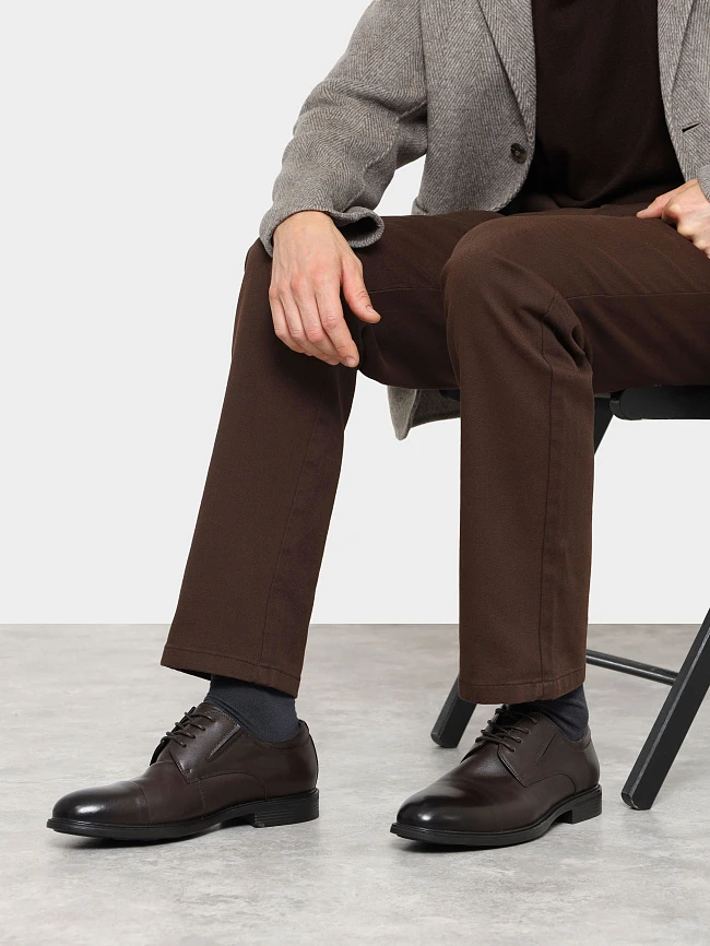 Полуботинки мужские демисезонные, цвет коричневый, натуральная кожа M24VC081 | 12