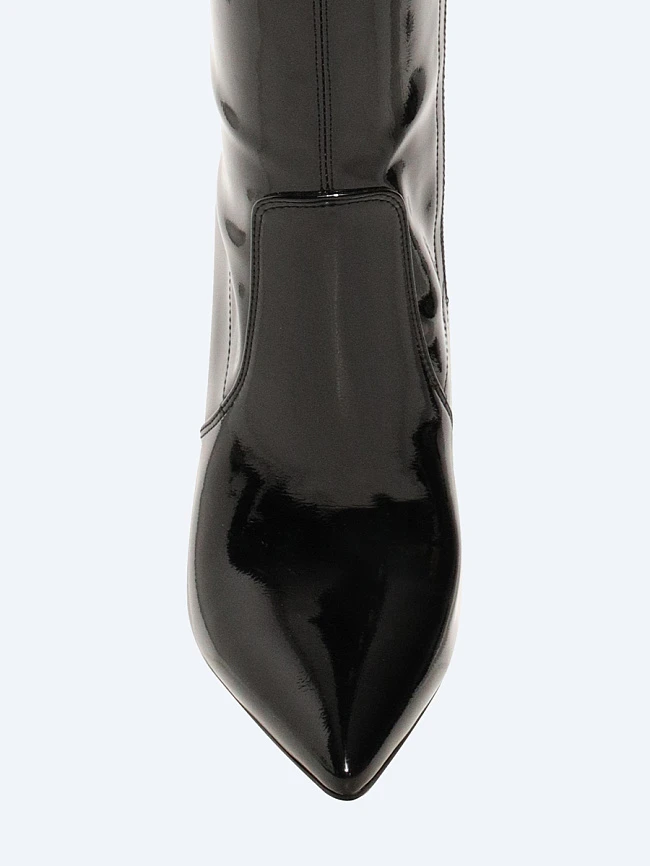 Ботфорты женские демисезонные, цвет черный, искусственная лаковая кожа 6550422 | 4