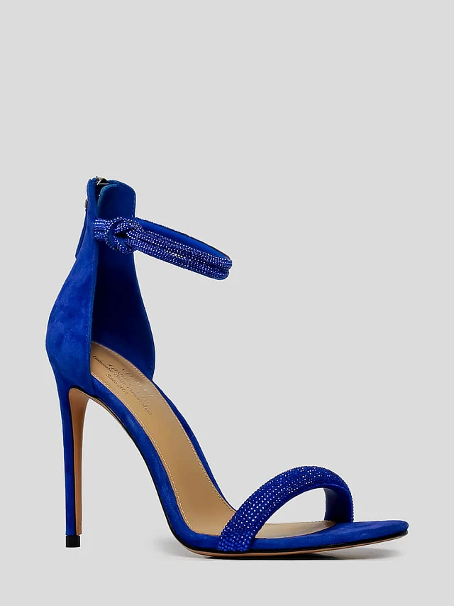 Босоножки 494527 женские цвет синий, натуральный велюр 494527          | 1