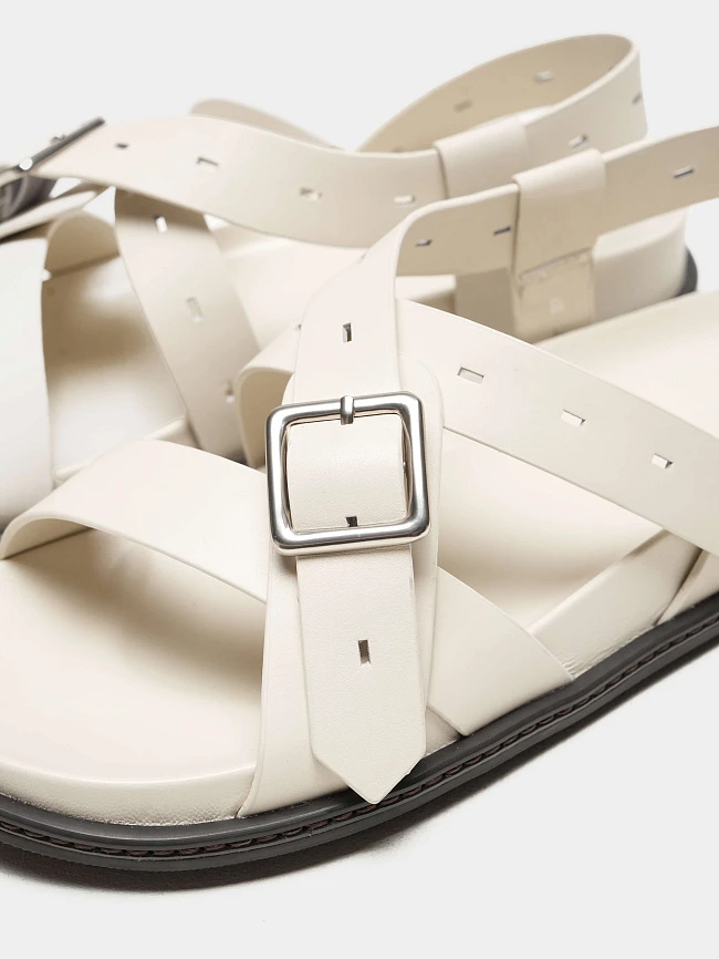 Сандалии женские летние, цвет молочный, натуральная кожа 497672 | 5