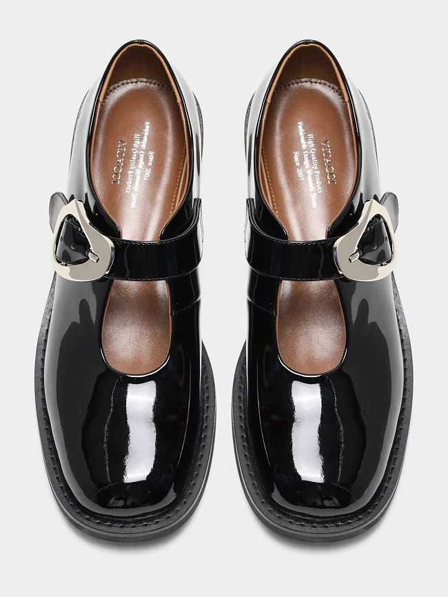 Туфли женские всесезонные, цвет черный, натуральная лаковая кожа 1013779 | 4