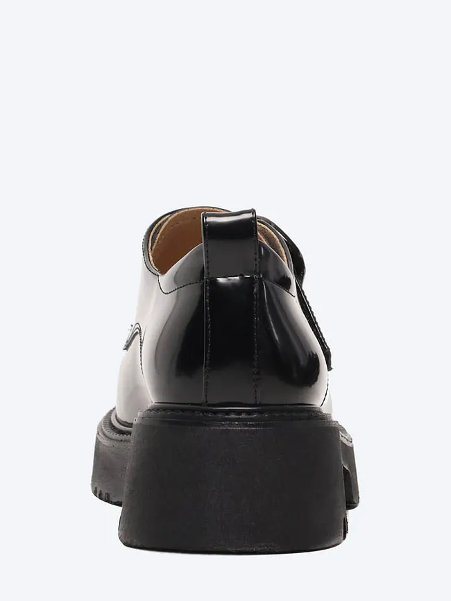 Лоферы женские всесезонные, цвет черный, натуральная кожа и полимерные материалы 1849372 | 5