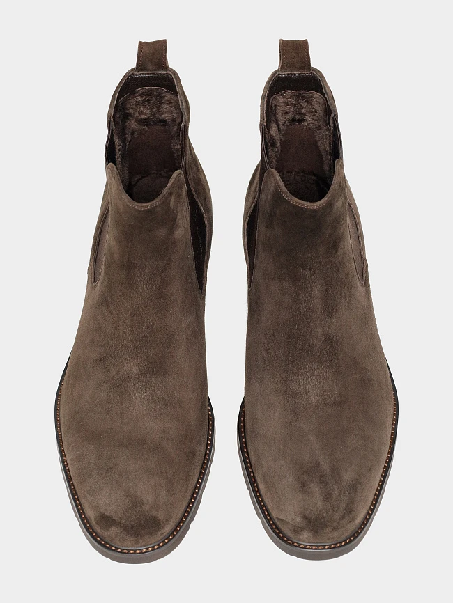 Ботинки мужские демисезонные, цвет коричневый, натуральный велюр M1023009 | 5