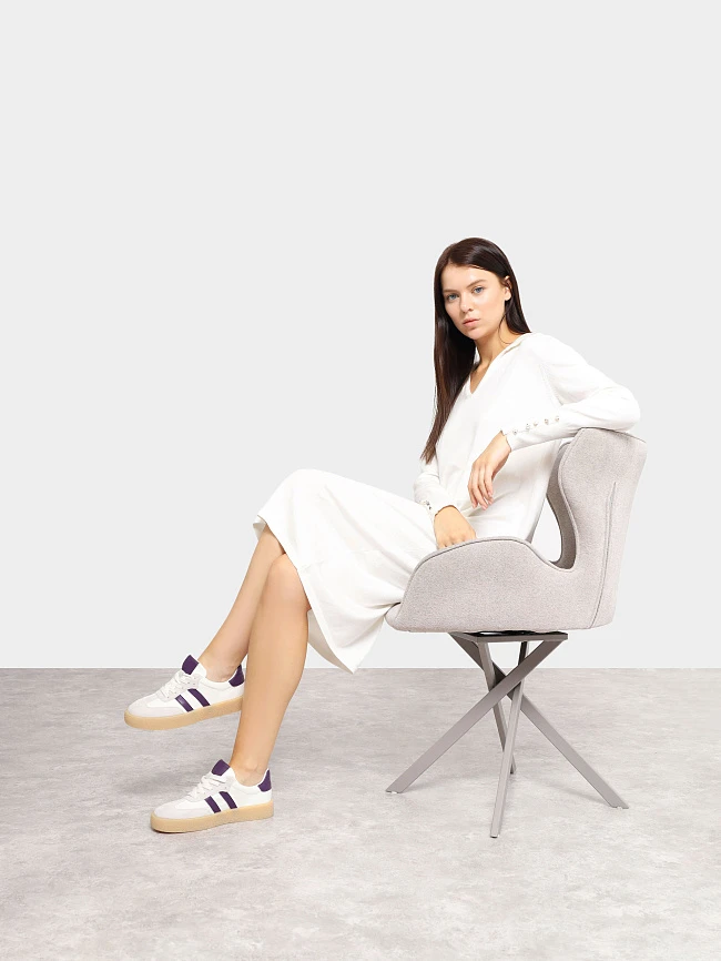 Кеды женские демисезонные, цвет молочный, текстиль/натуральный спилок 3630212 | 11